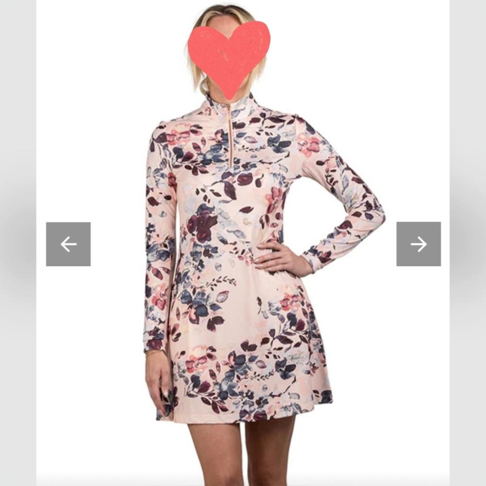 Kastel Denmark Floral Long Sleeve UPF 50 Athletic Dress